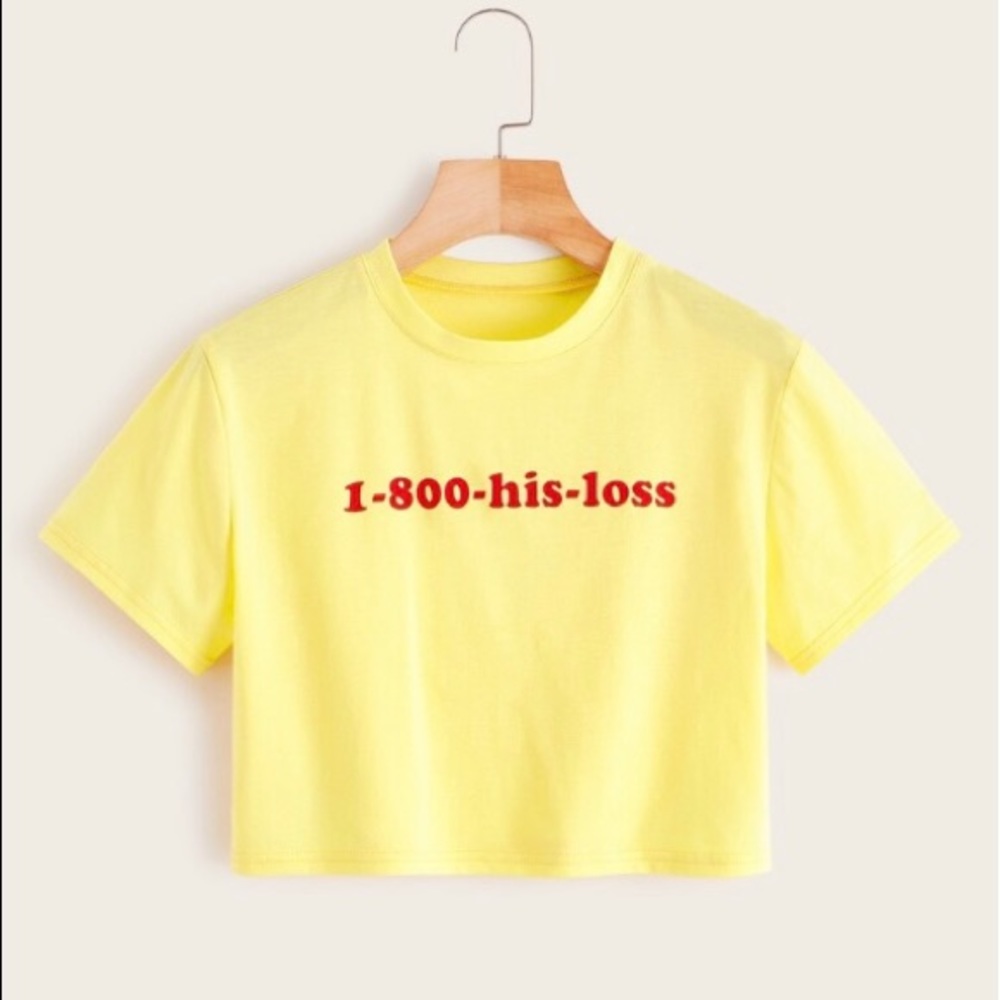 Pastel yellow graphic Crop Top
